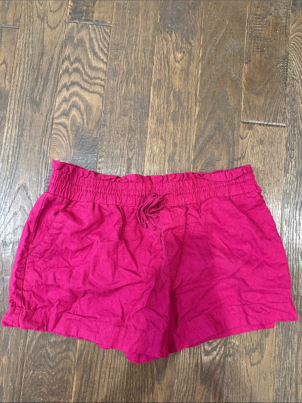 Women’s A New Day Drawstring Linen-Blend Shorts in Fuchsia